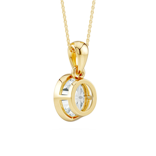 Bezel Set Oval Moissanite Pendant