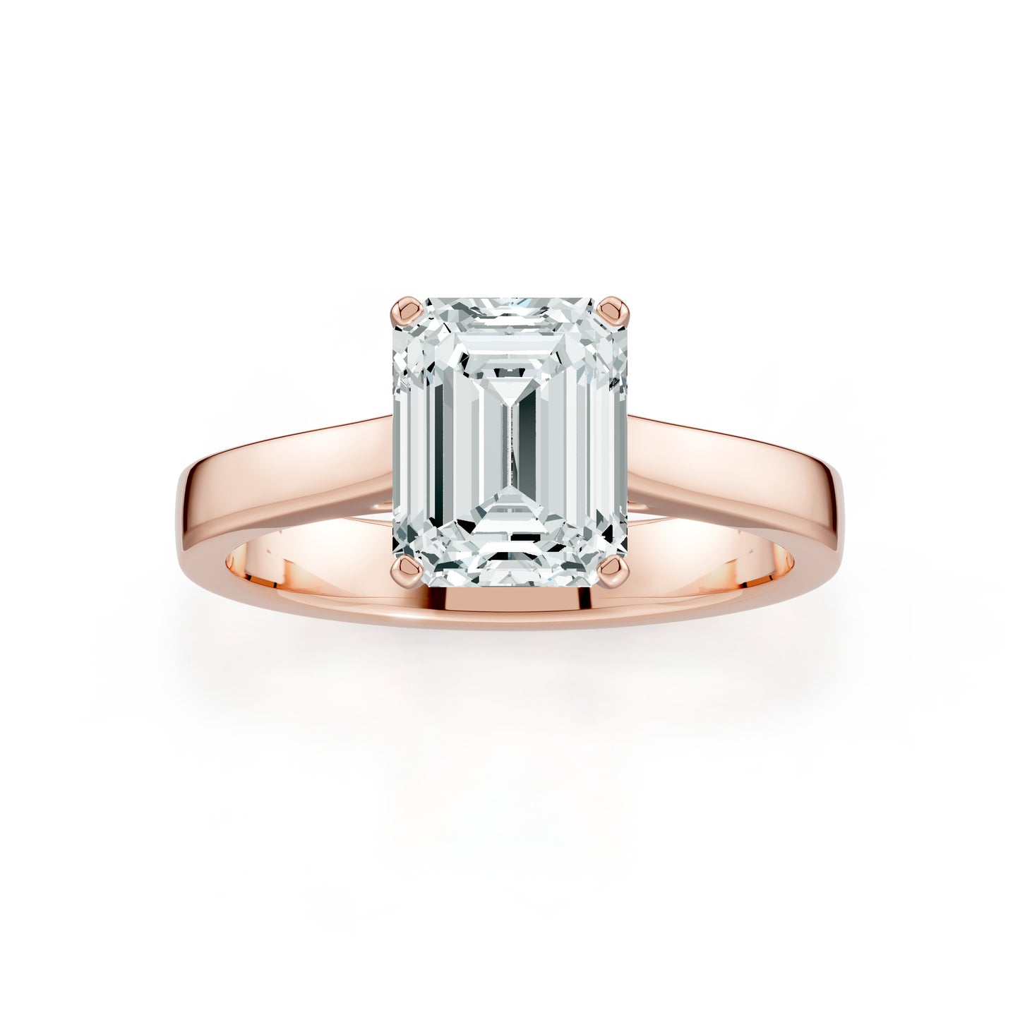 Emerald Cut Moissanite Solitaire Ring