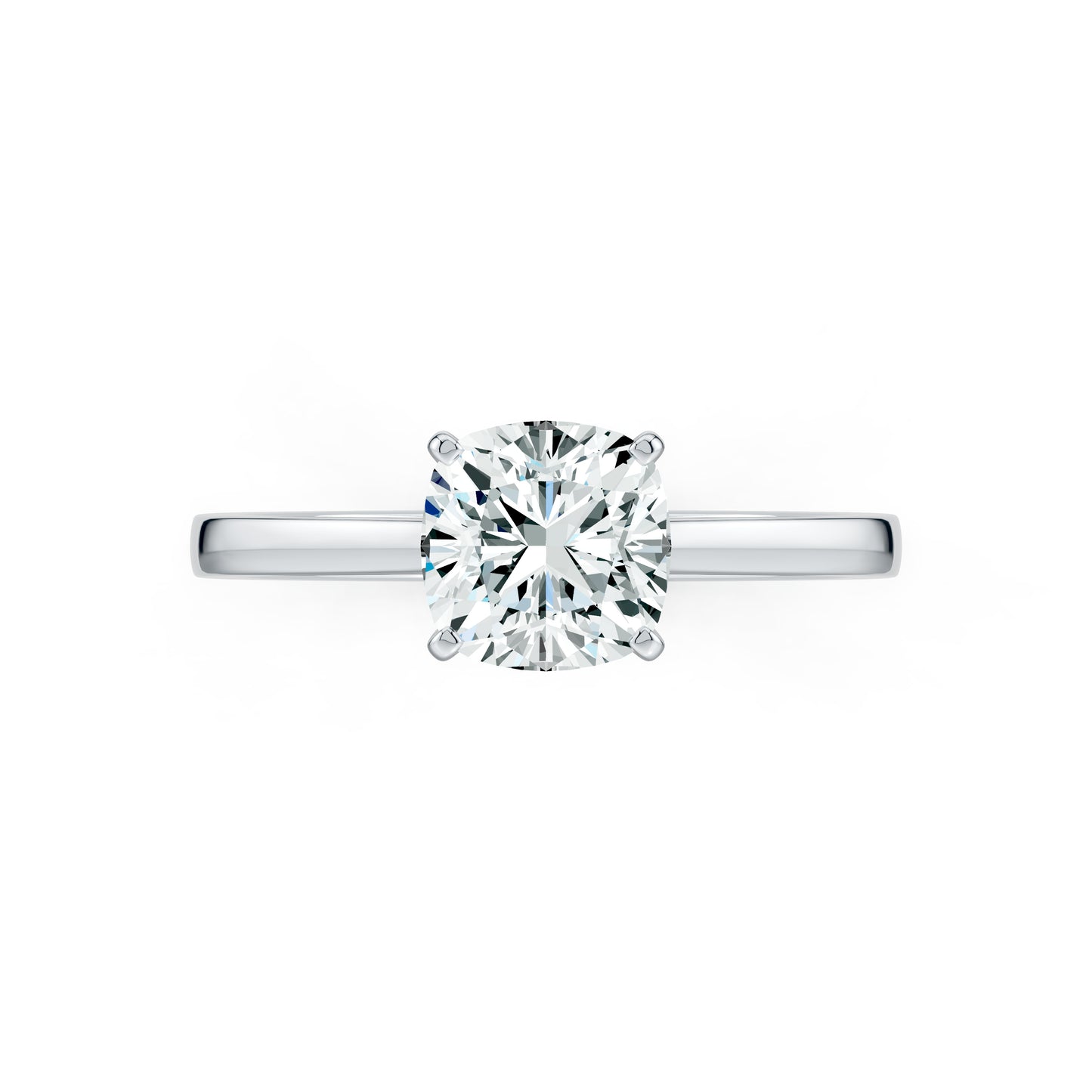 Cushion Cut Moissanite Solitaire Ring