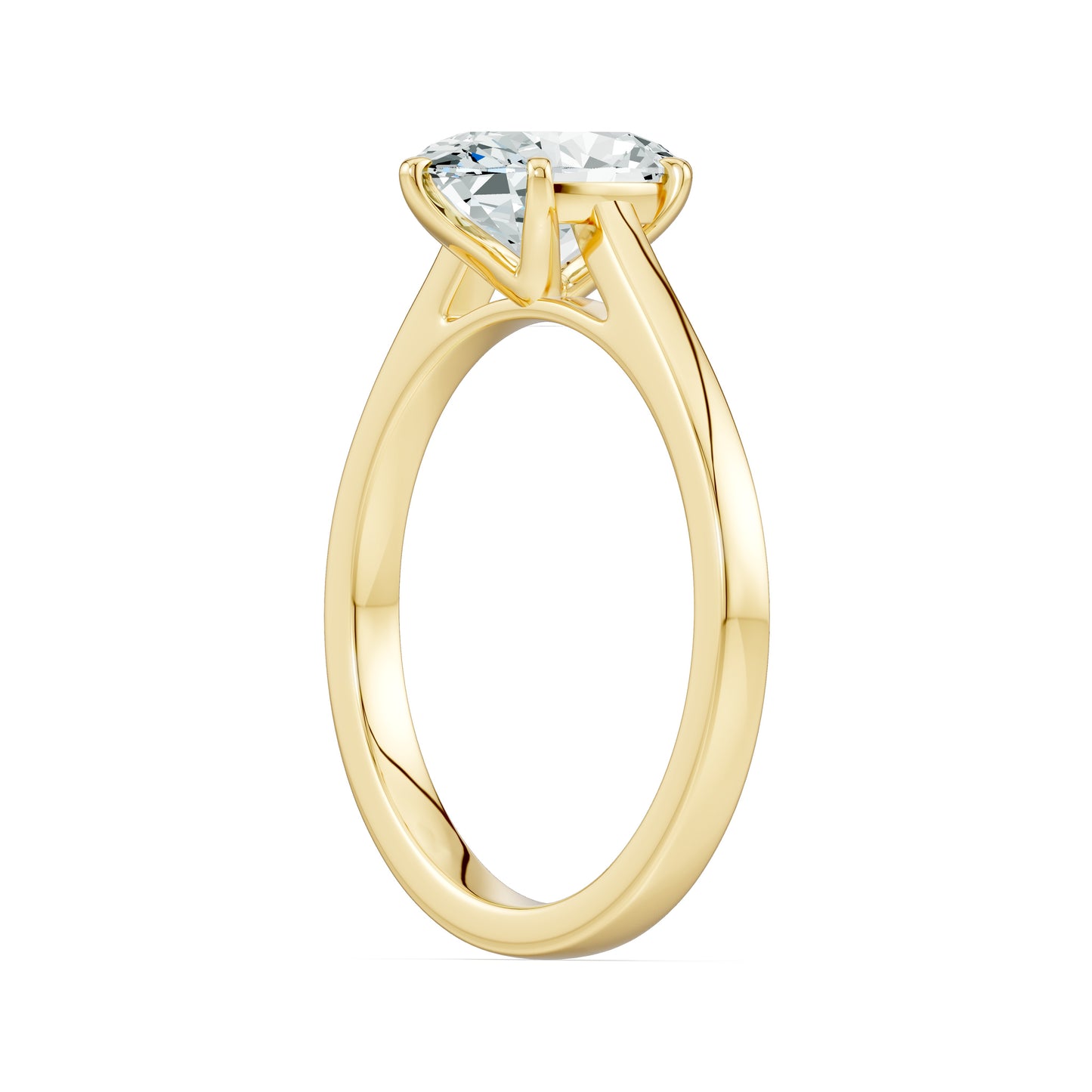 Oval Cut Moissanite Solitaire Ring