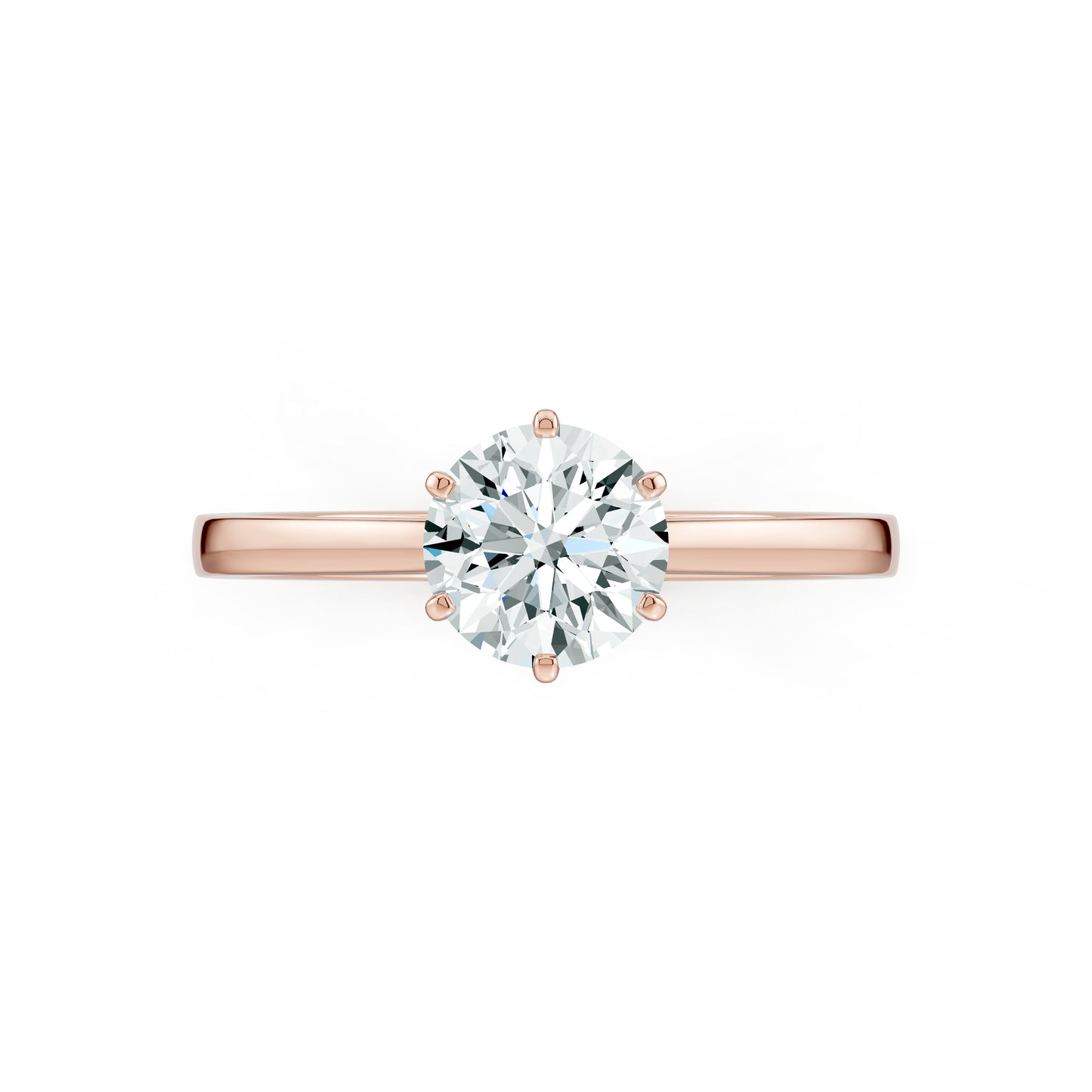 Round Moissanite Solitaire Engagement Ring