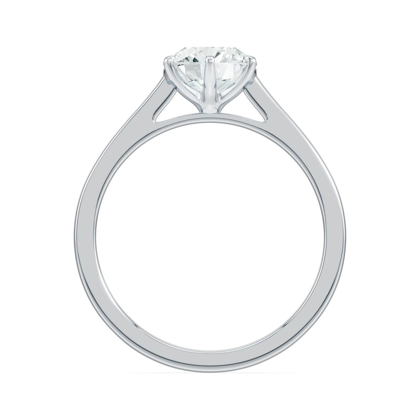Round Moissanite Solitaire Engagement Ring