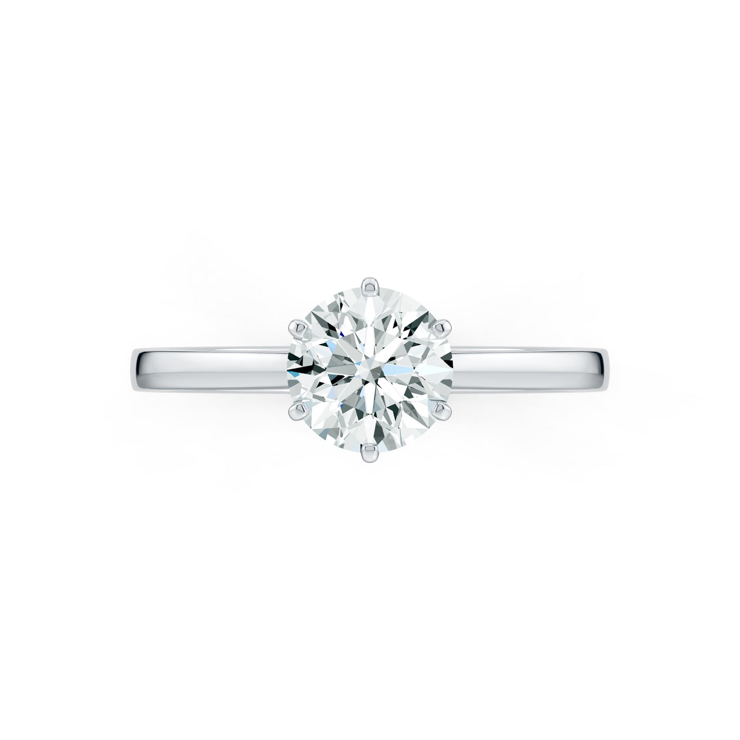 Round Moissanite Solitaire Engagement Ring