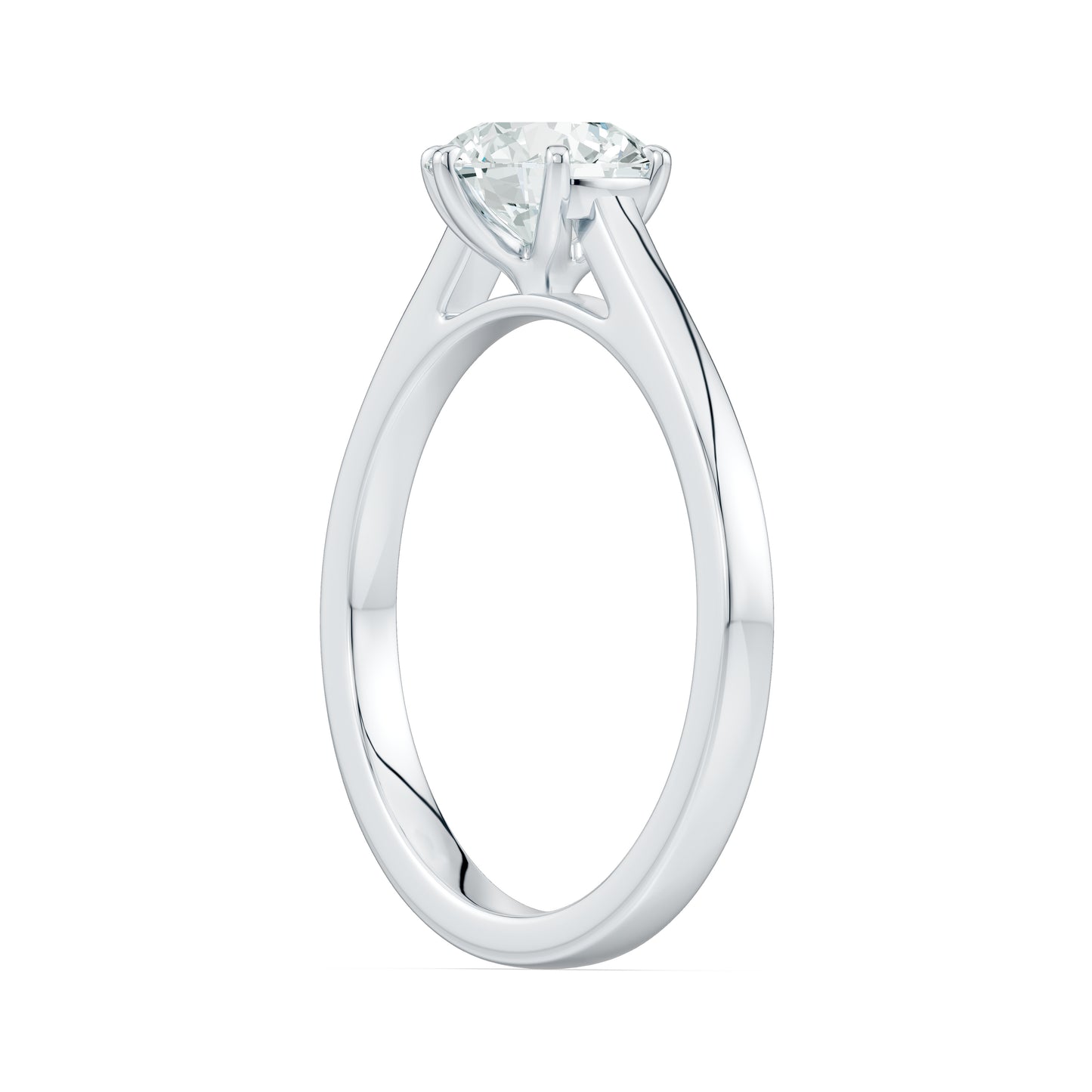 Round Moissanite Solitaire Engagement Ring