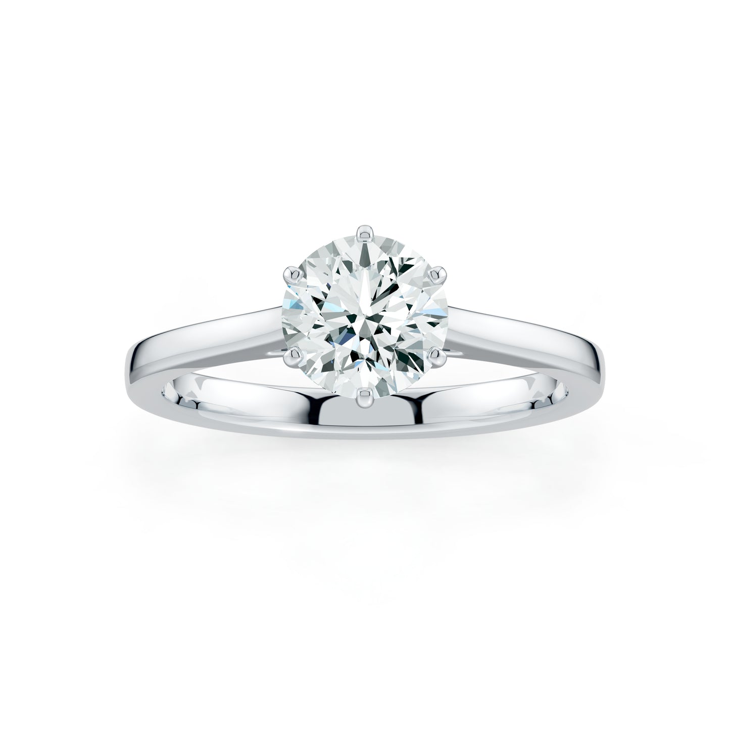 Round Moissanite Solitaire Engagement Ring