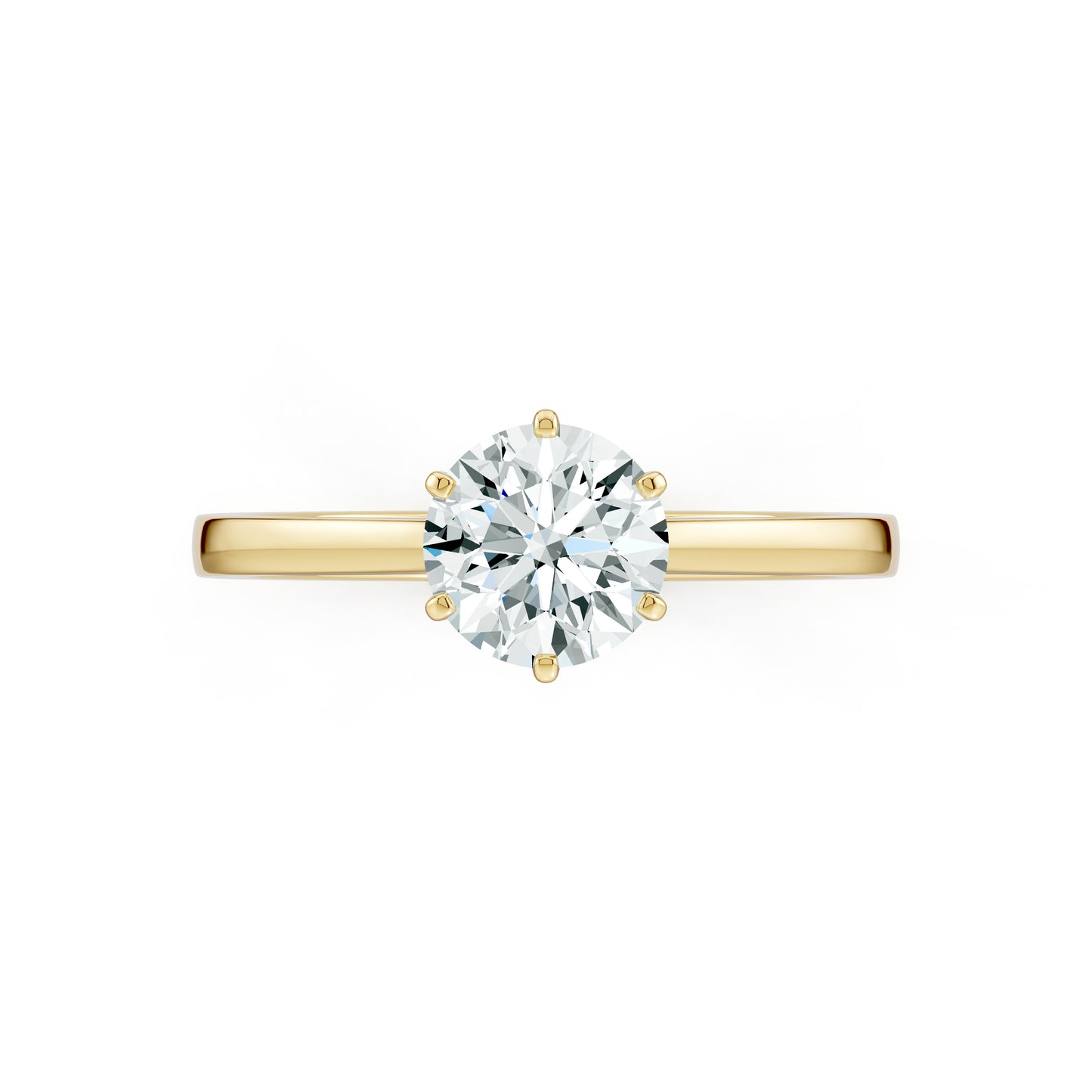 Round Moissanite Solitaire Engagement Ring