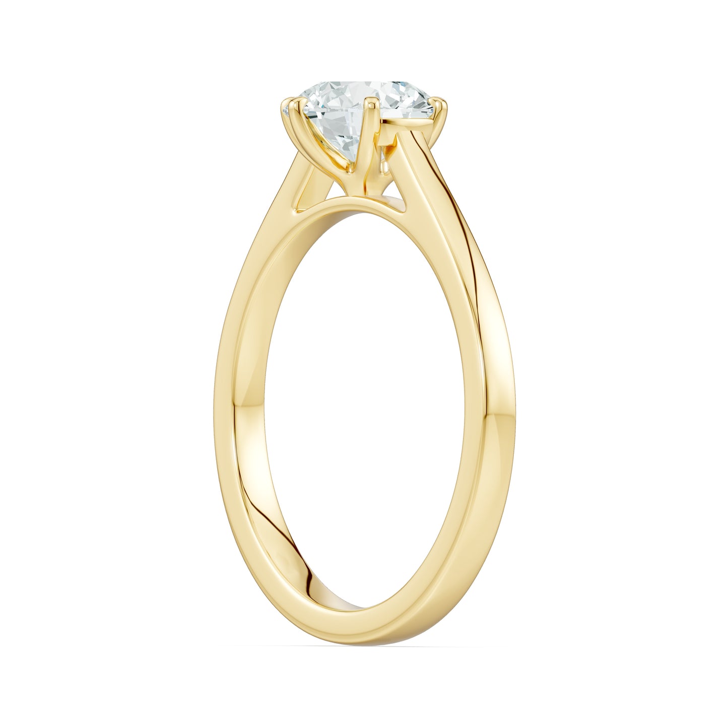 Round Moissanite Solitaire Engagement Ring