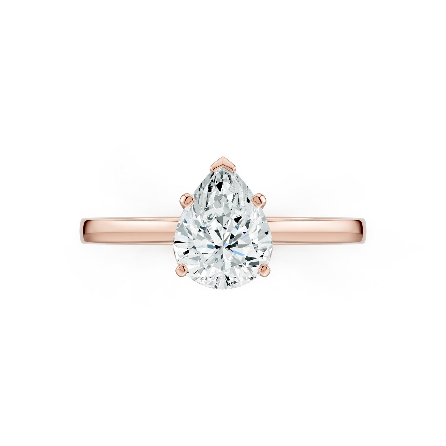 Pear Shaped Moissanite Solitaire Ring