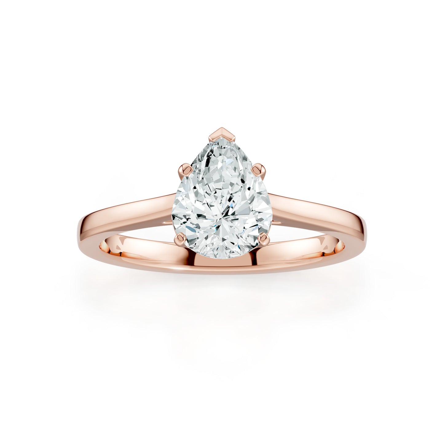 Pear Shaped Moissanite Solitaire Ring