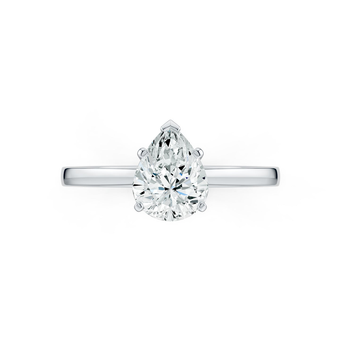 Pear Shaped Moissanite Solitaire Ring