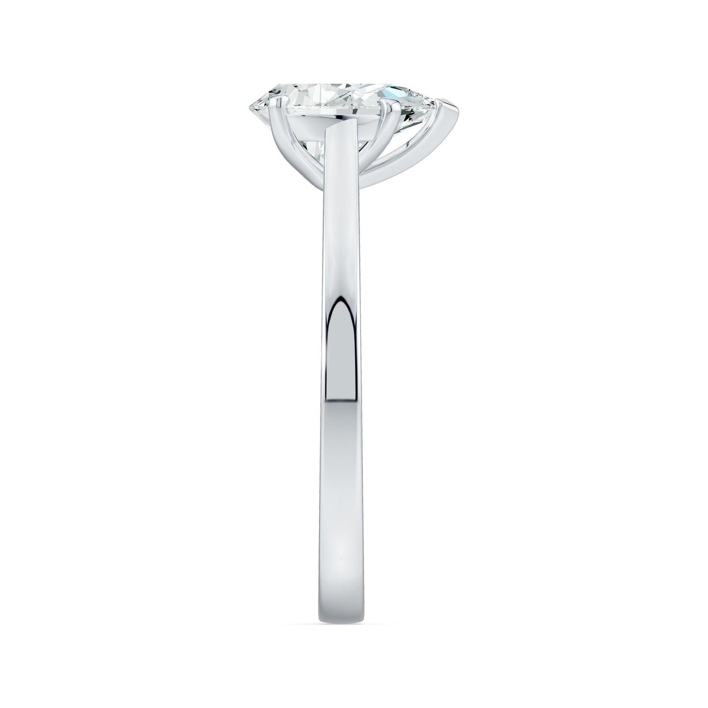 Pear Shaped Moissanite Solitaire Ring