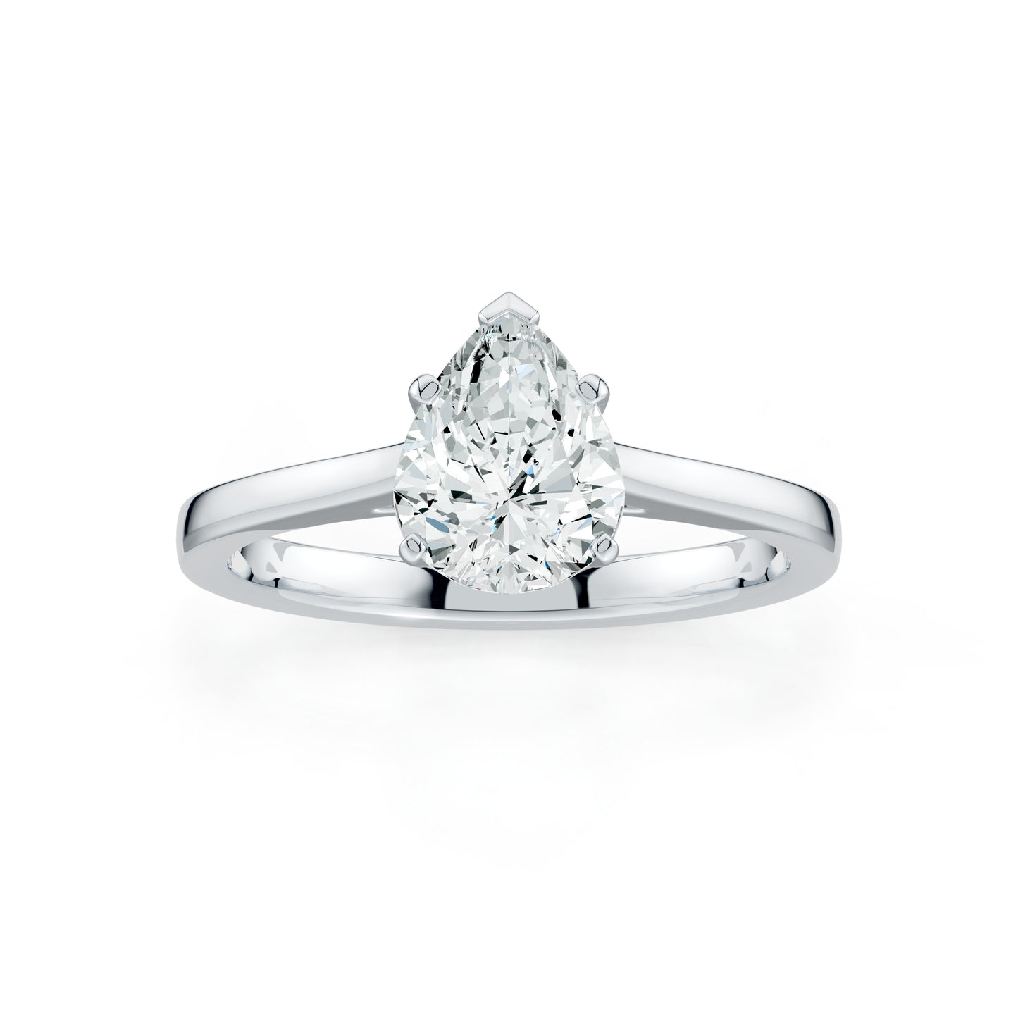 Pear Shaped Moissanite Solitaire Ring