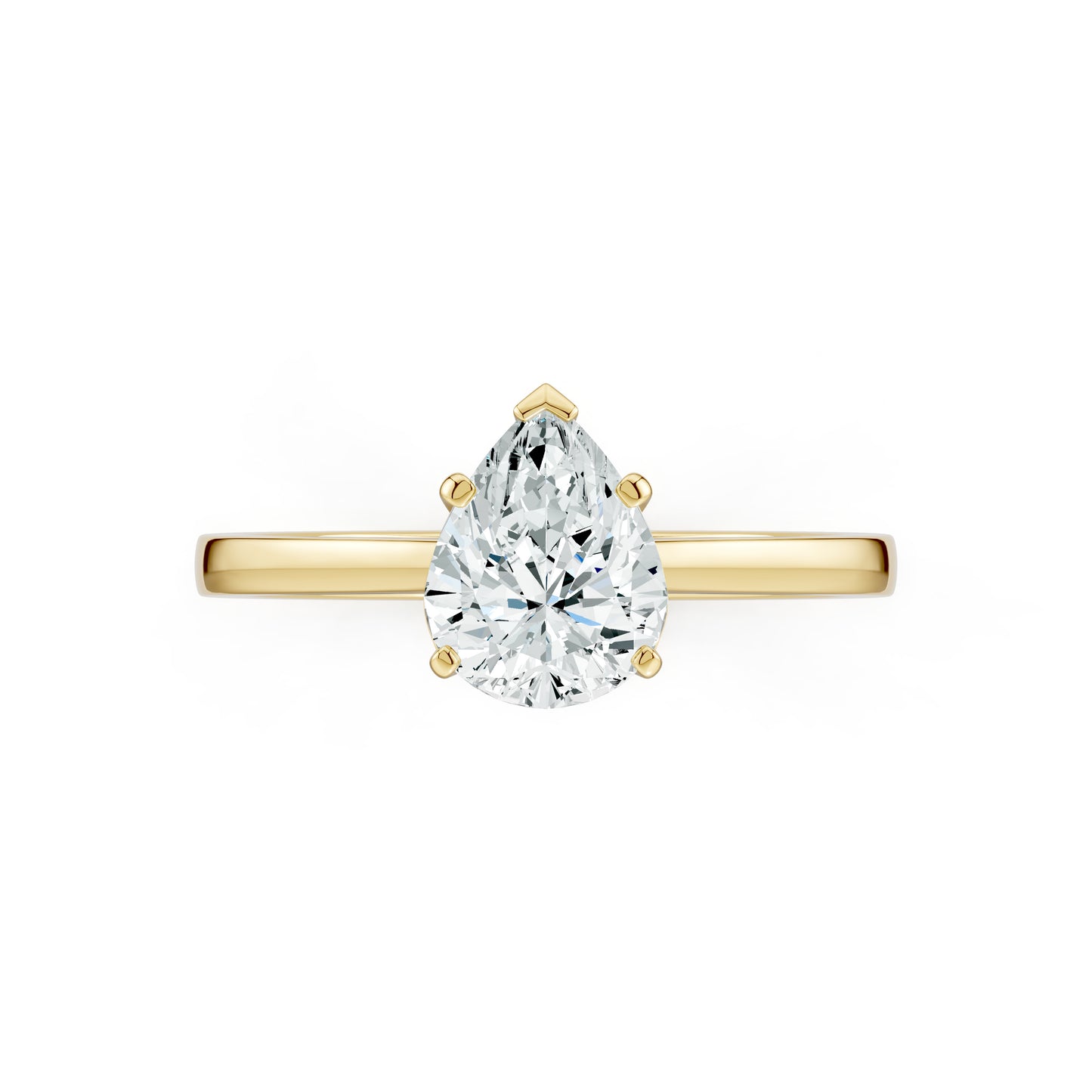 Pear Shaped Moissanite Solitaire Ring