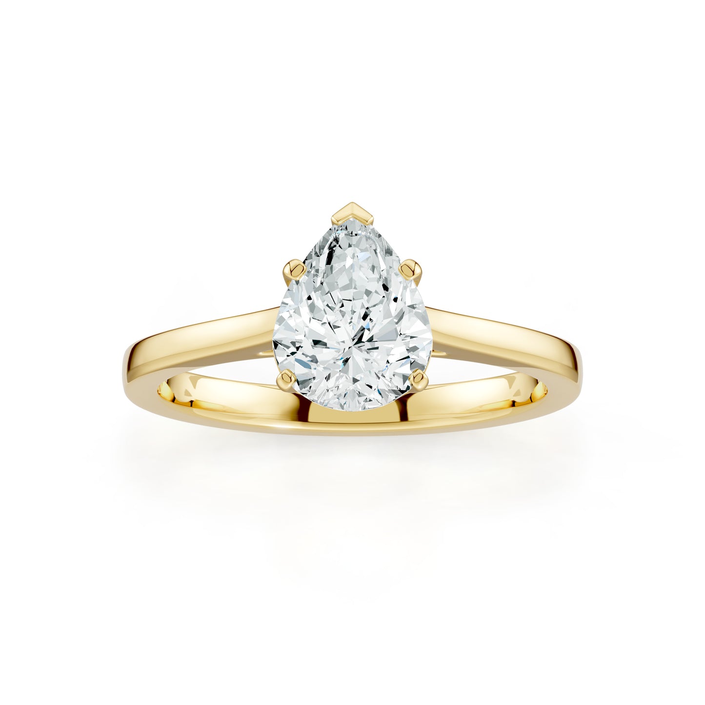 Pear Shaped Moissanite Solitaire Ring