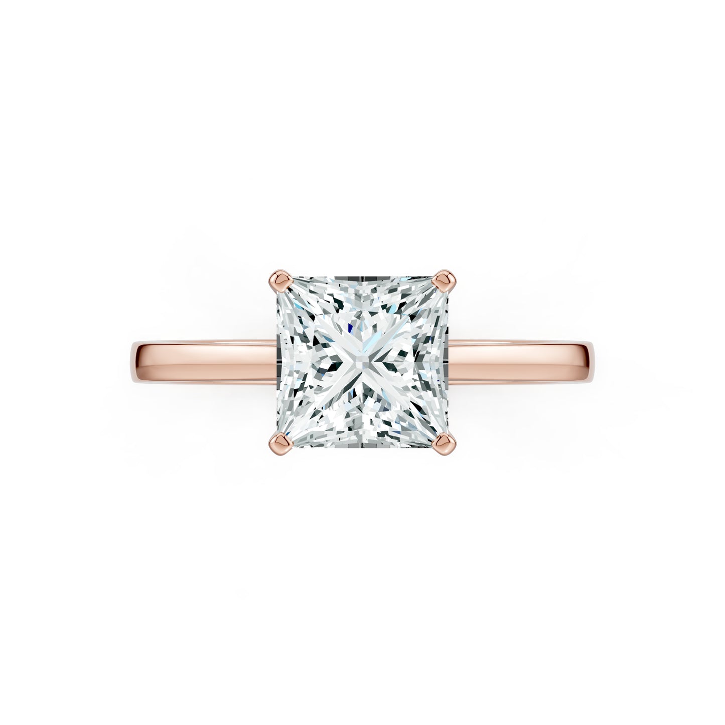 Princess Cut Moissanite Solitaire Ring