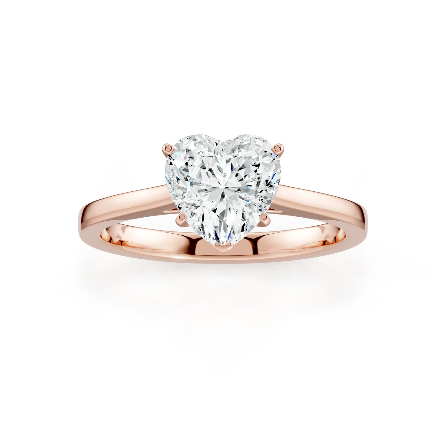 Heart Shaped Moissanite Solitaire Ring