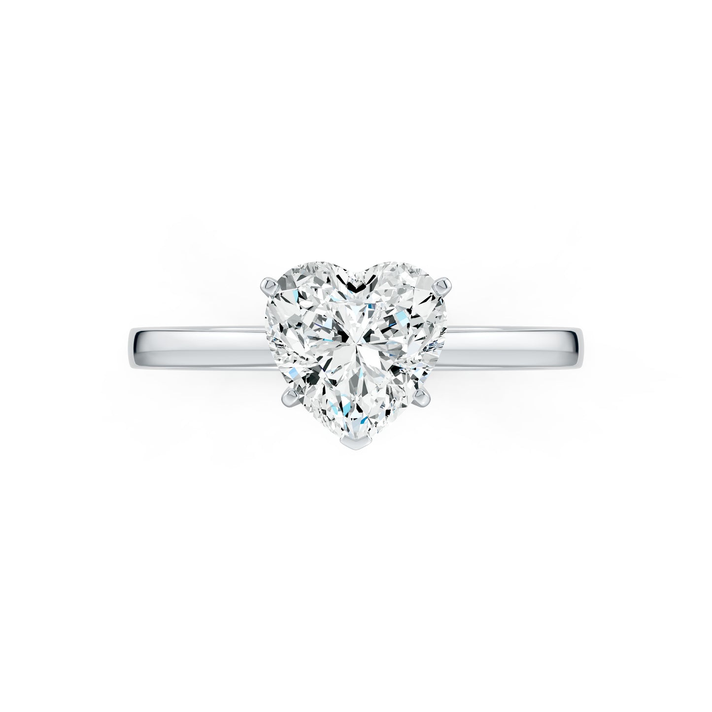 Heart Shaped Moissanite Solitaire Ring