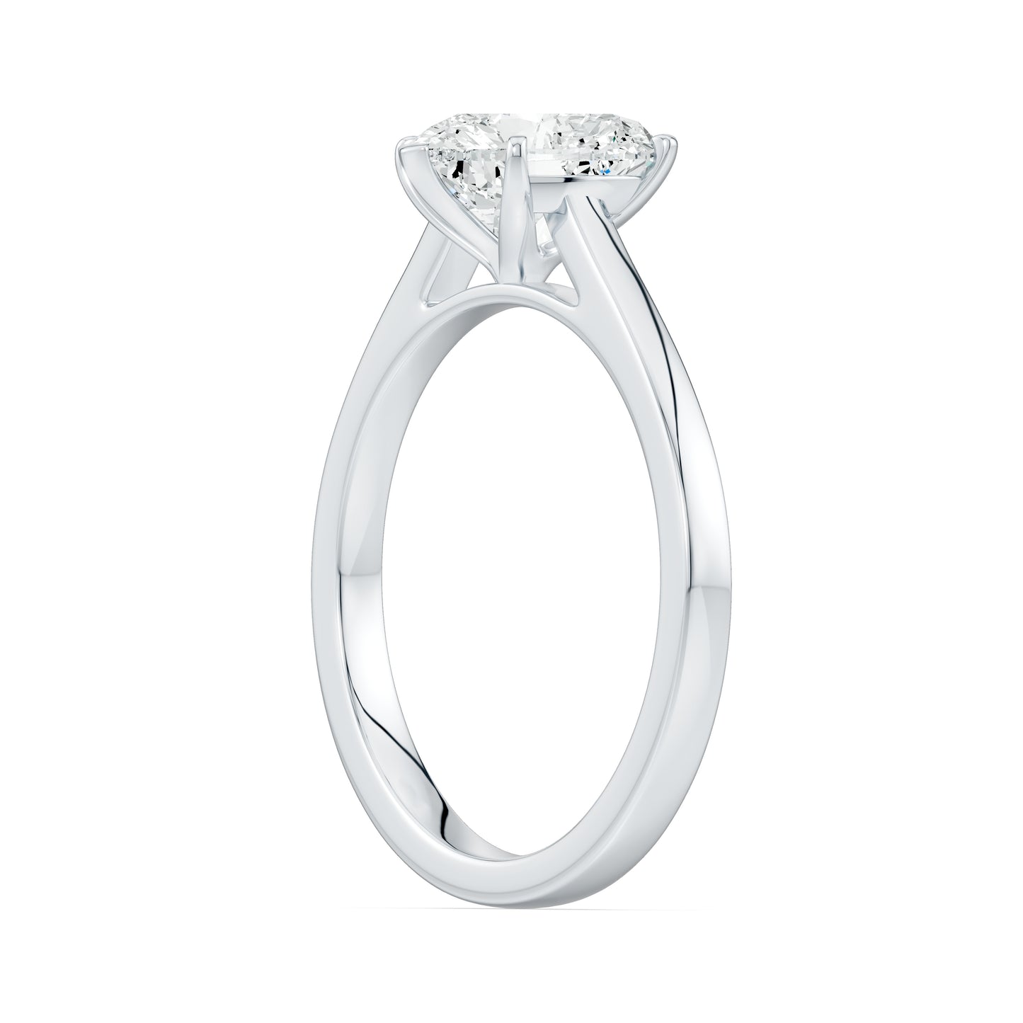 Heart Shaped Moissanite Solitaire Ring