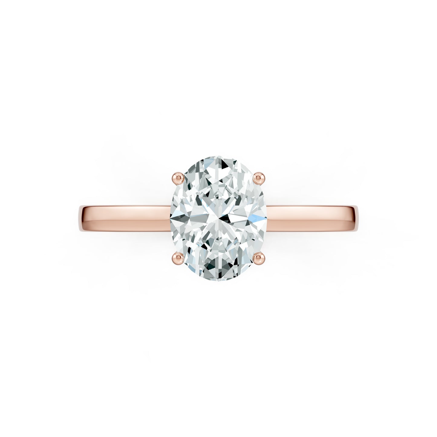 Oval Cut Moissanite Solitaire Engagement Ring