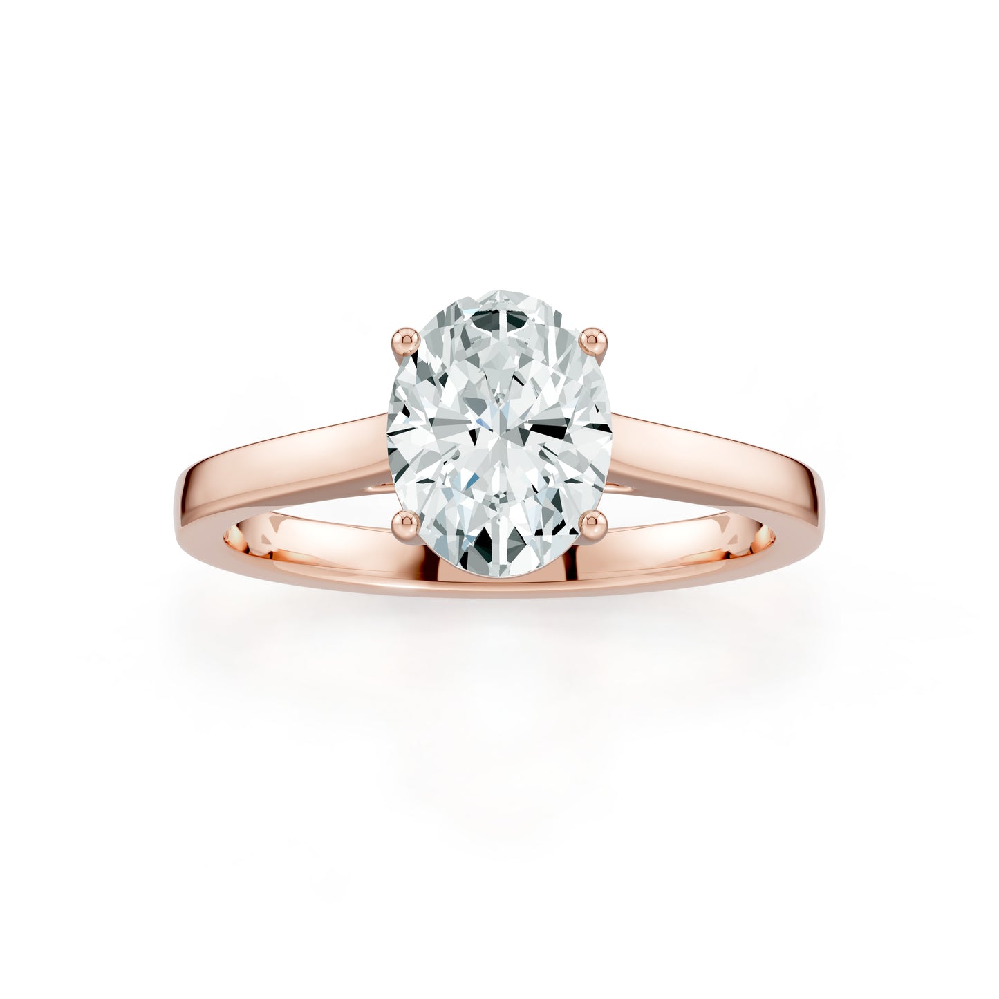 Oval Cut Moissanite Solitaire Engagement Ring