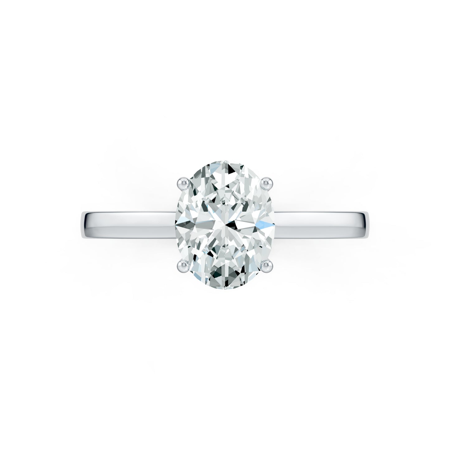 Oval Cut Moissanite Solitaire Engagement Ring