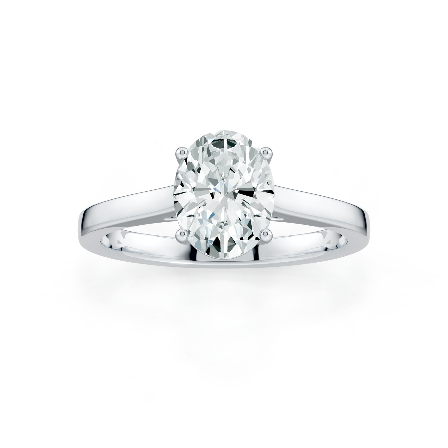 Oval Cut Moissanite Solitaire Engagement Ring
