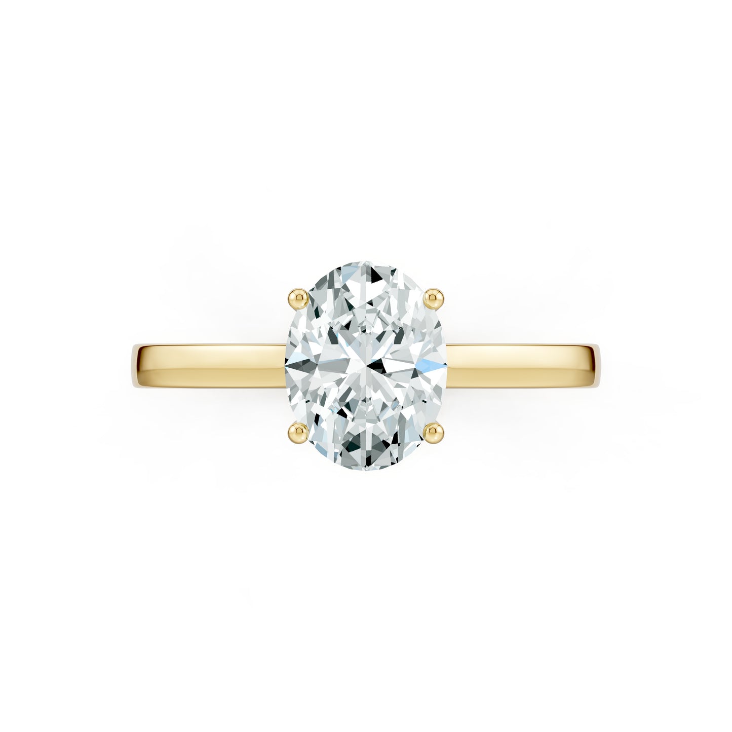 Oval Cut Moissanite Solitaire Engagement Ring