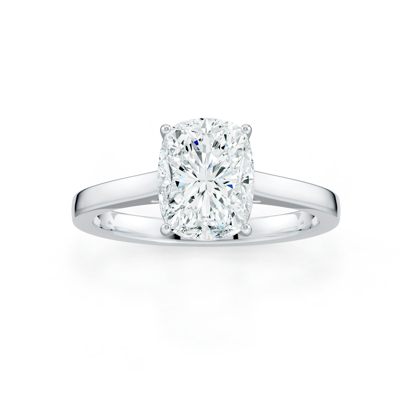 Cushion Rectangular Moissanite Solitaire Engagement Ring
