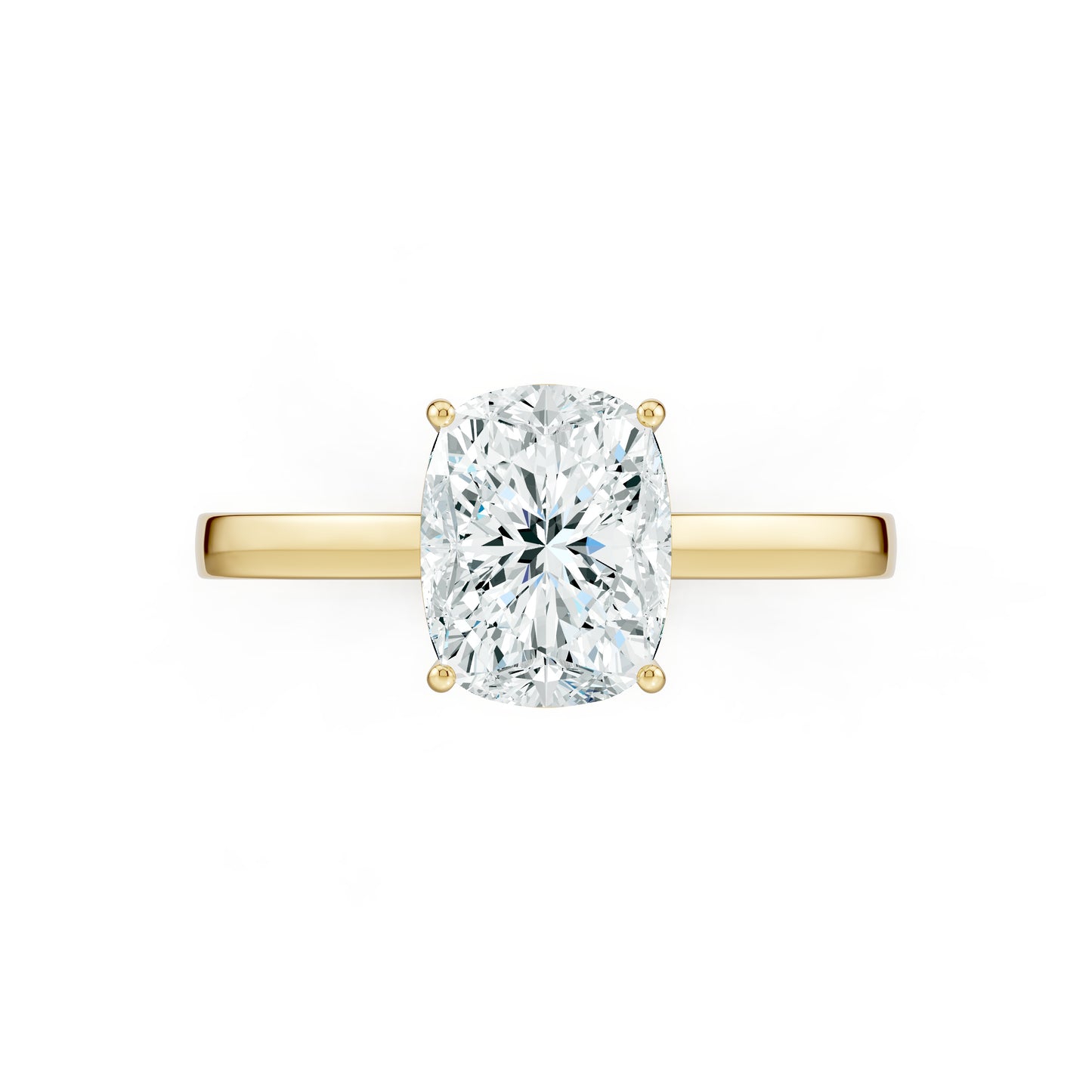 Cushion Rectangular Moissanite Solitaire Engagement Ring