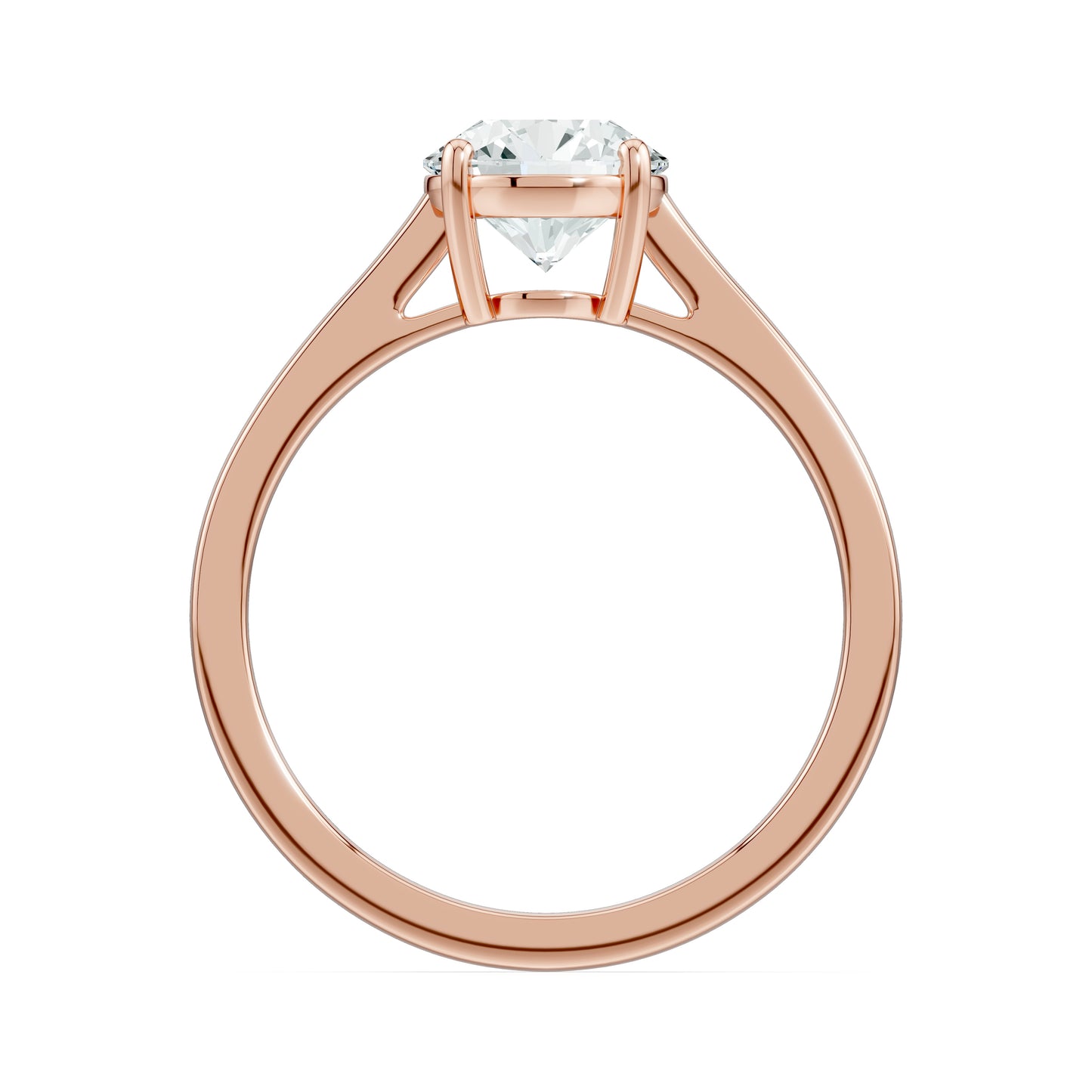 Round Cut Moissanite Solitaire Engagement Ring