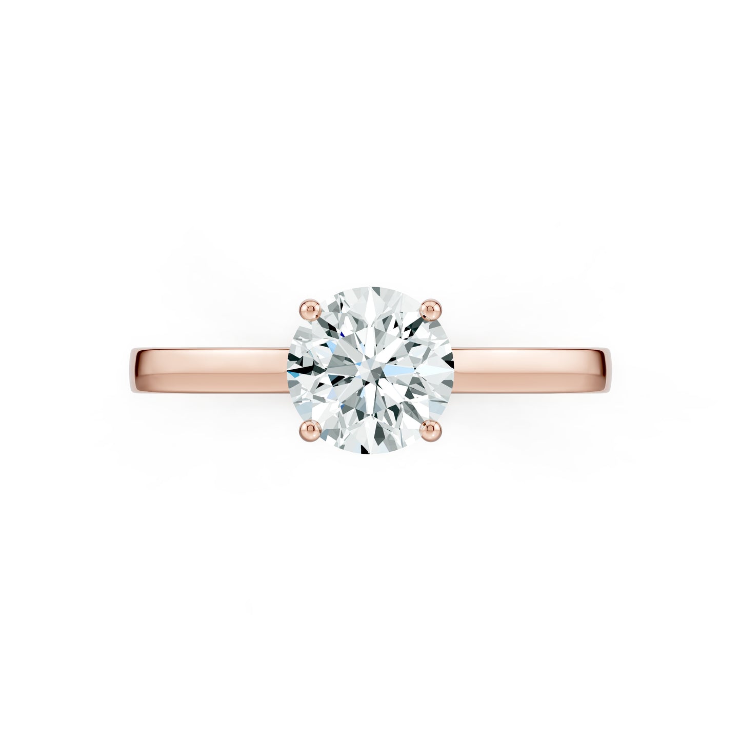 Round Cut Moissanite Solitaire Engagement Ring