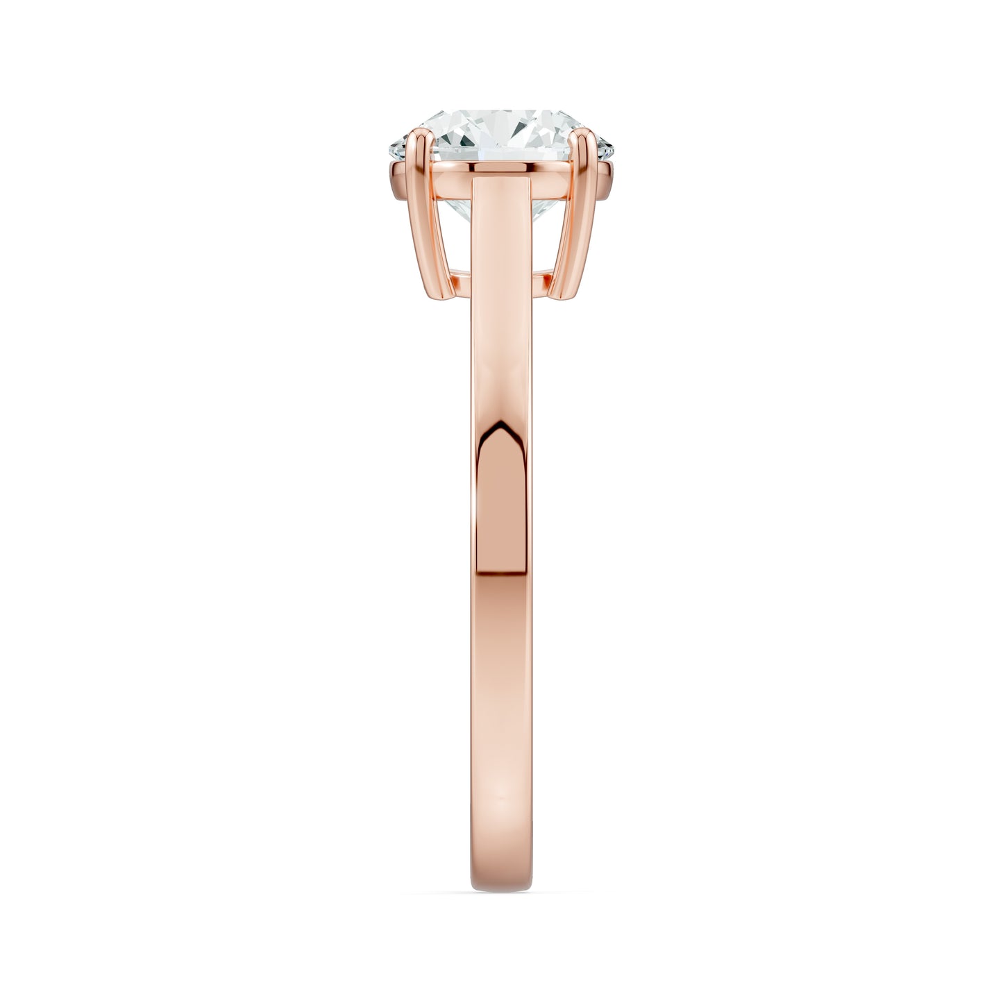 Round Cut Moissanite Solitaire Engagement Ring