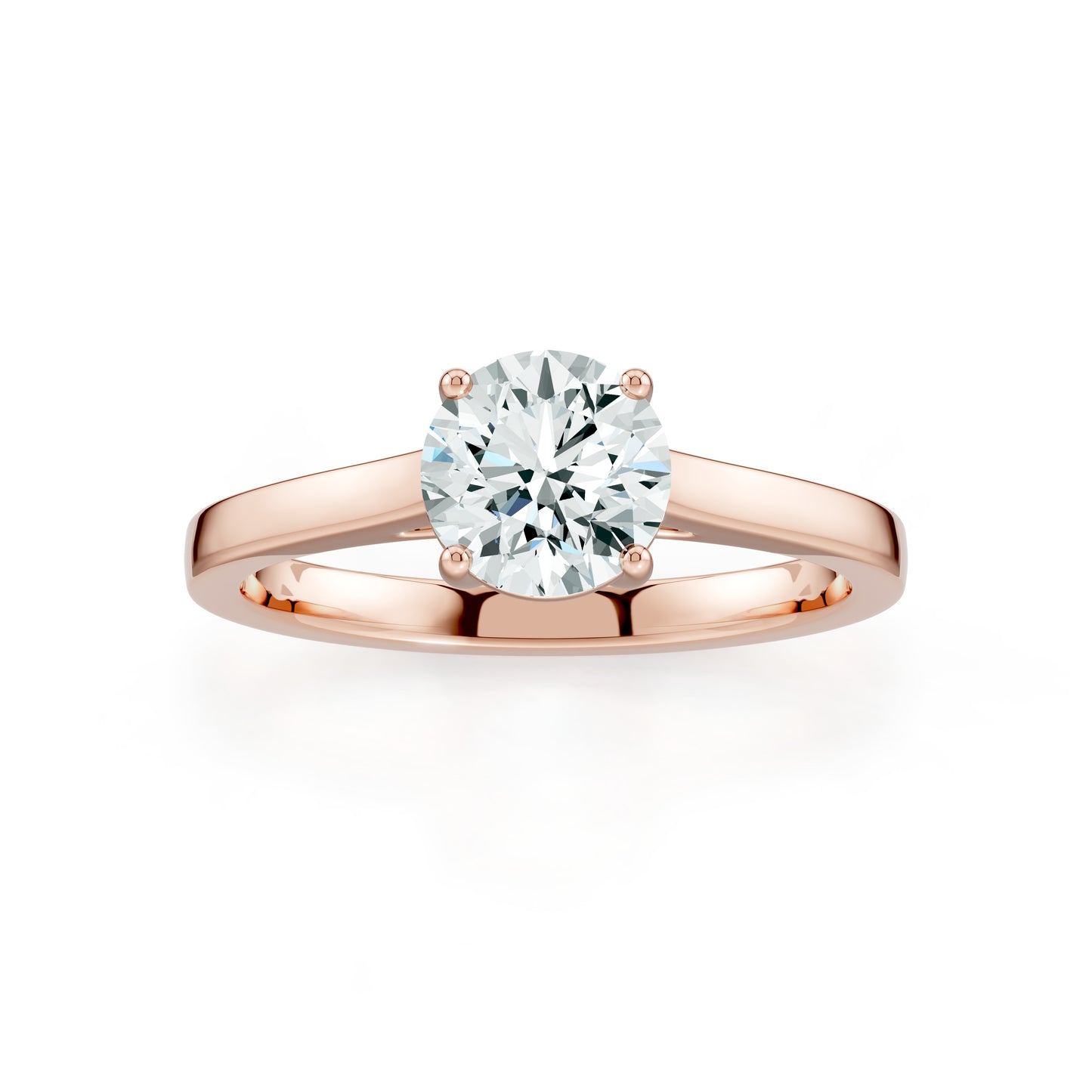 Round Cut Moissanite Solitaire Engagement Ring