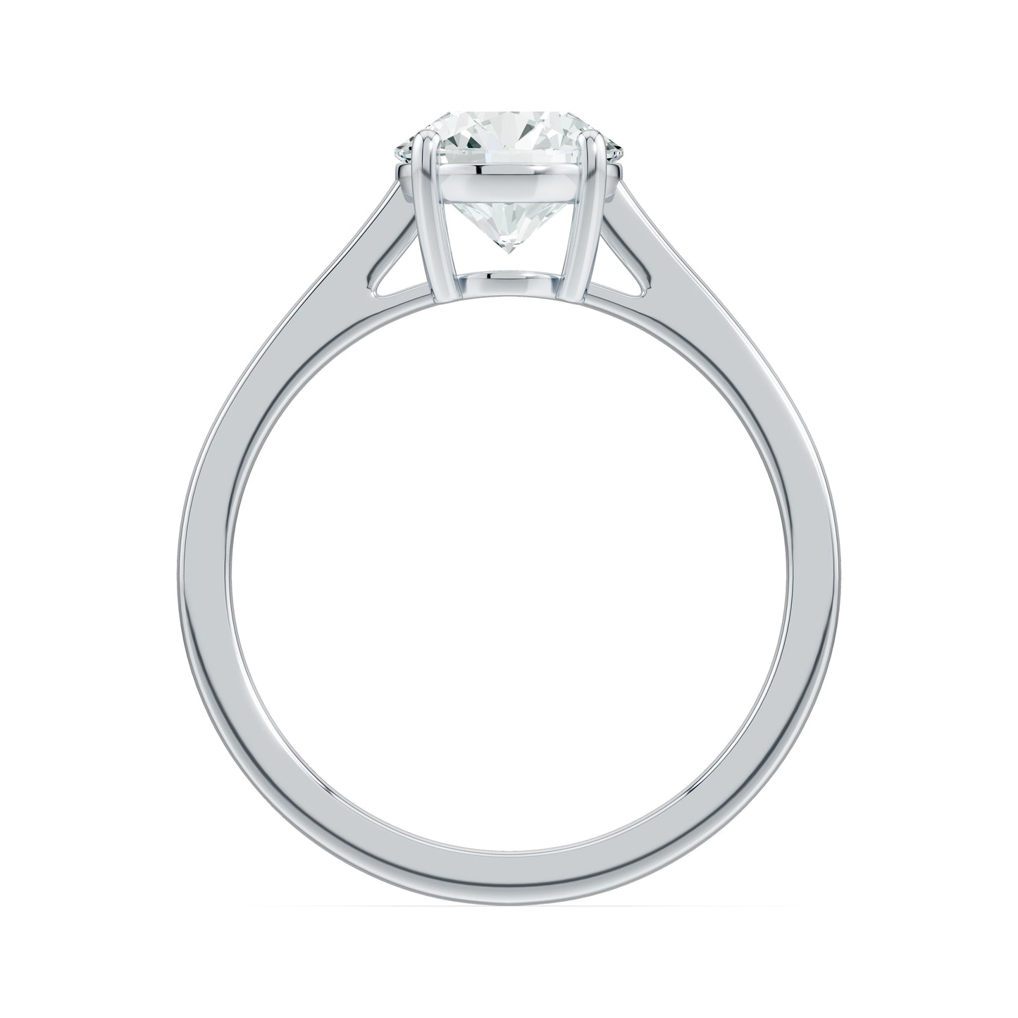 Round Cut Moissanite Solitaire Engagement Ring