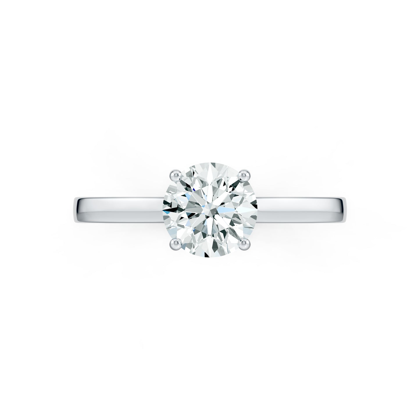 Round Cut Moissanite Solitaire Engagement Ring