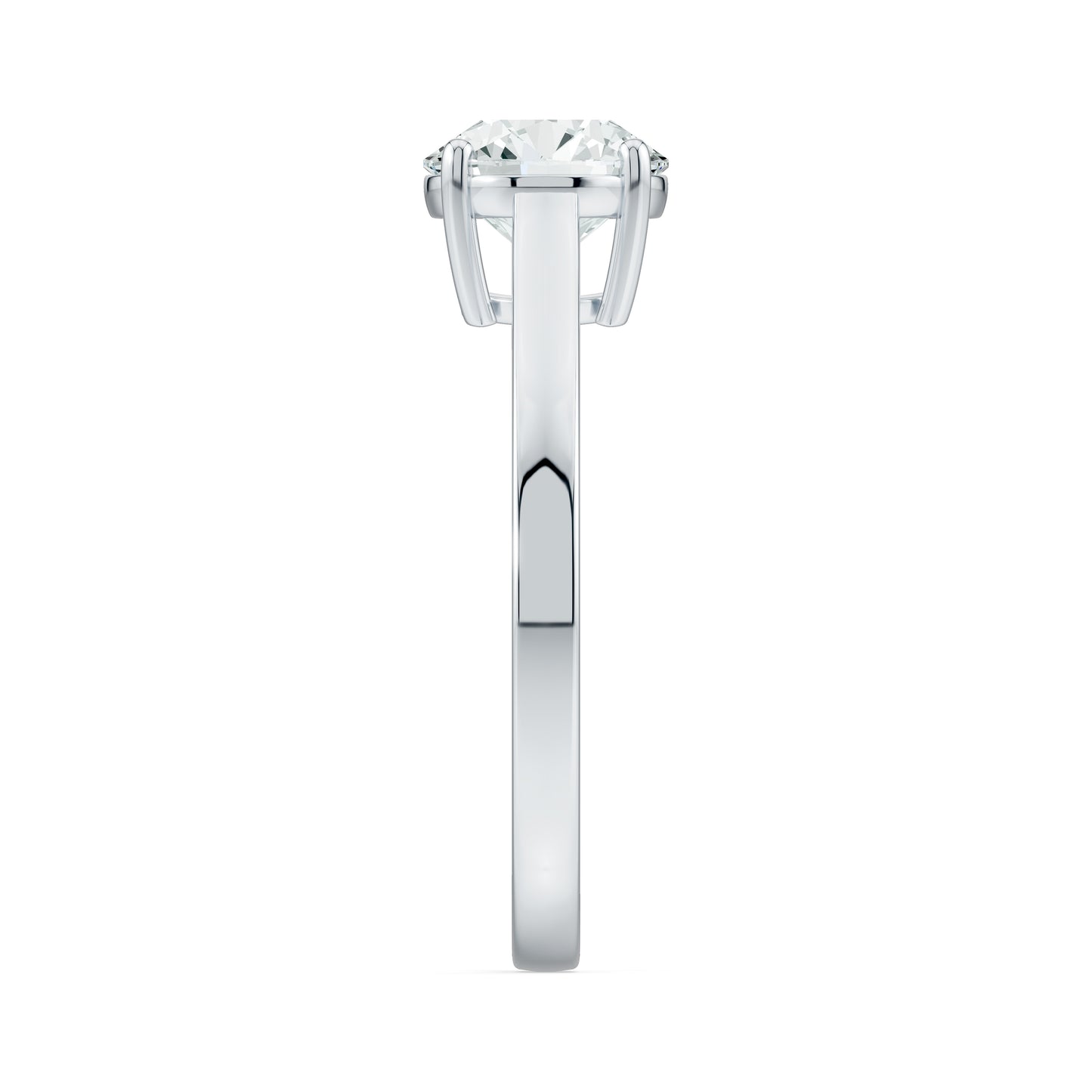 Round Cut Moissanite Solitaire Engagement Ring