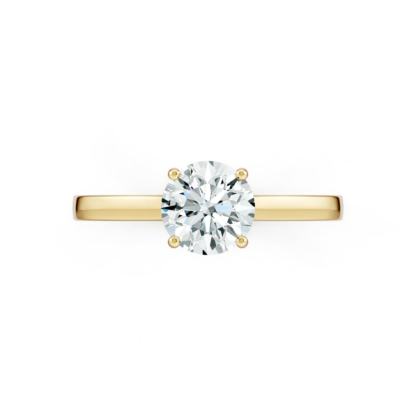 Round Cut Moissanite Solitaire Engagement Ring