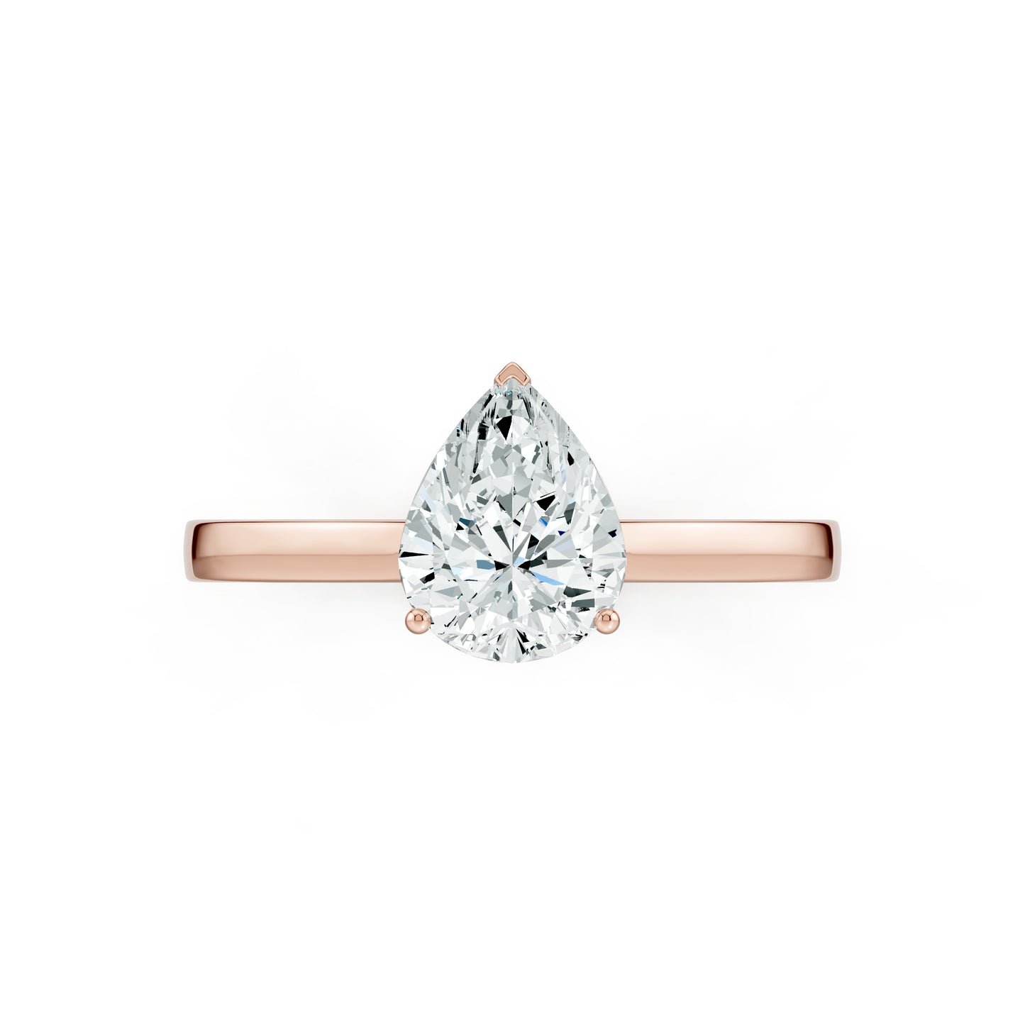 Pear Cut Moissanite Solitaire Engagement Ring