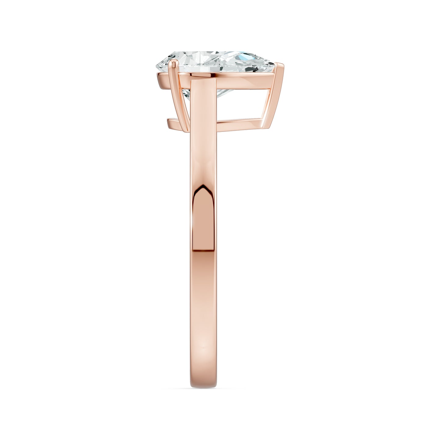 Pear Cut Moissanite Solitaire Engagement Ring