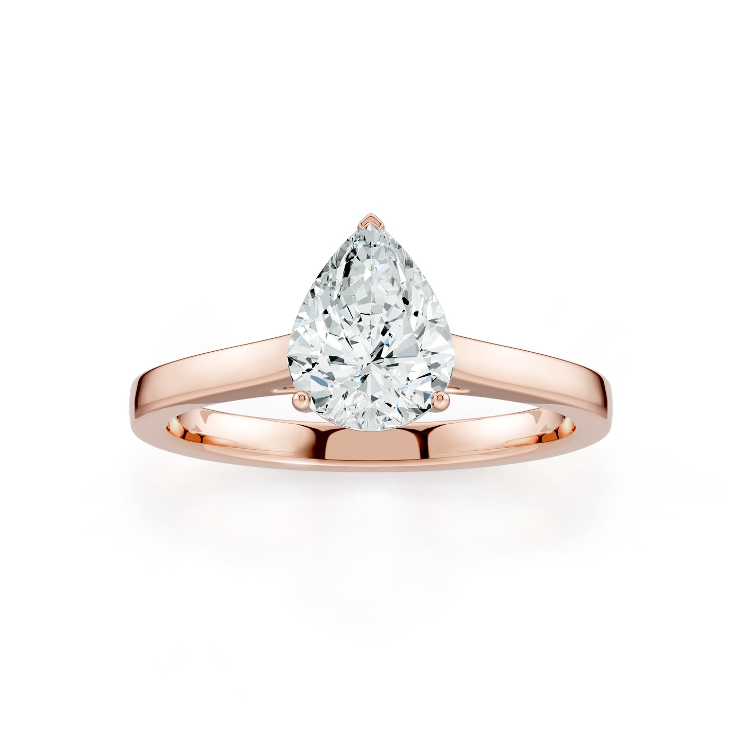 Pear Cut Moissanite Solitaire Engagement Ring