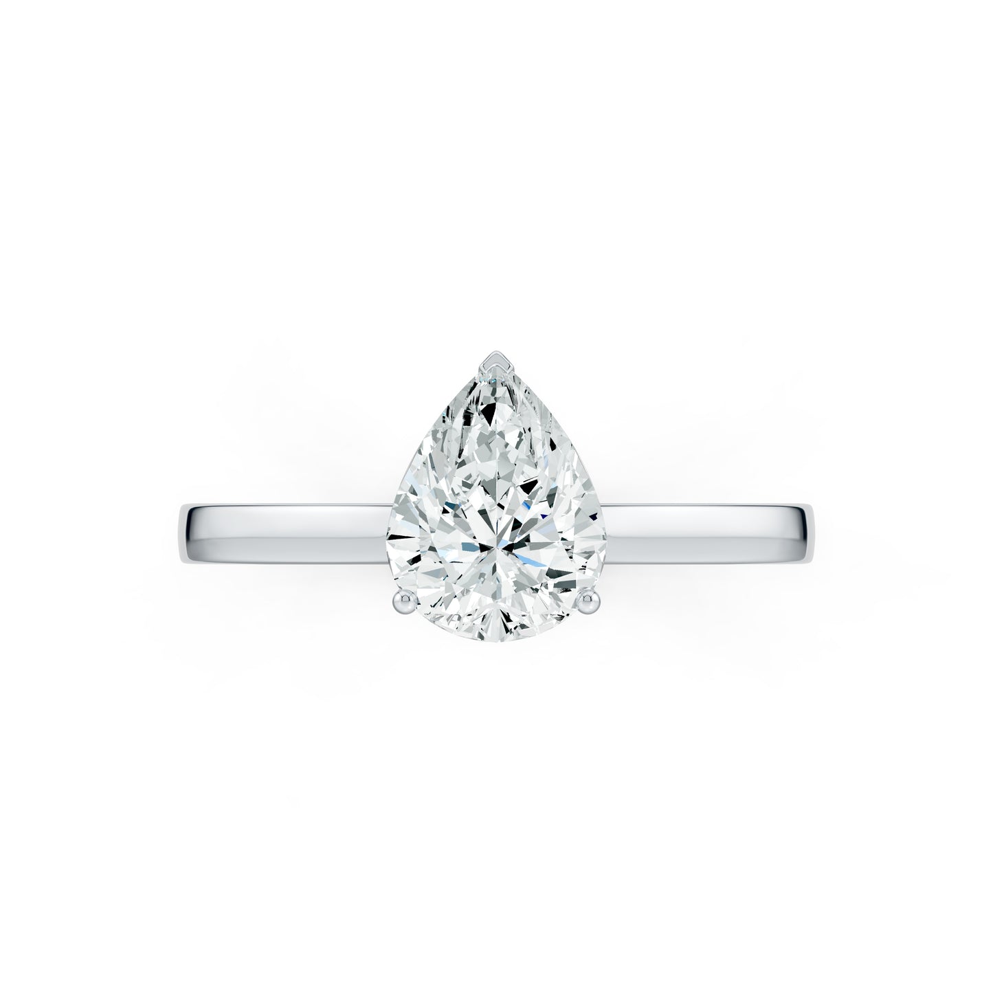 Pear Cut Moissanite Solitaire Engagement Ring