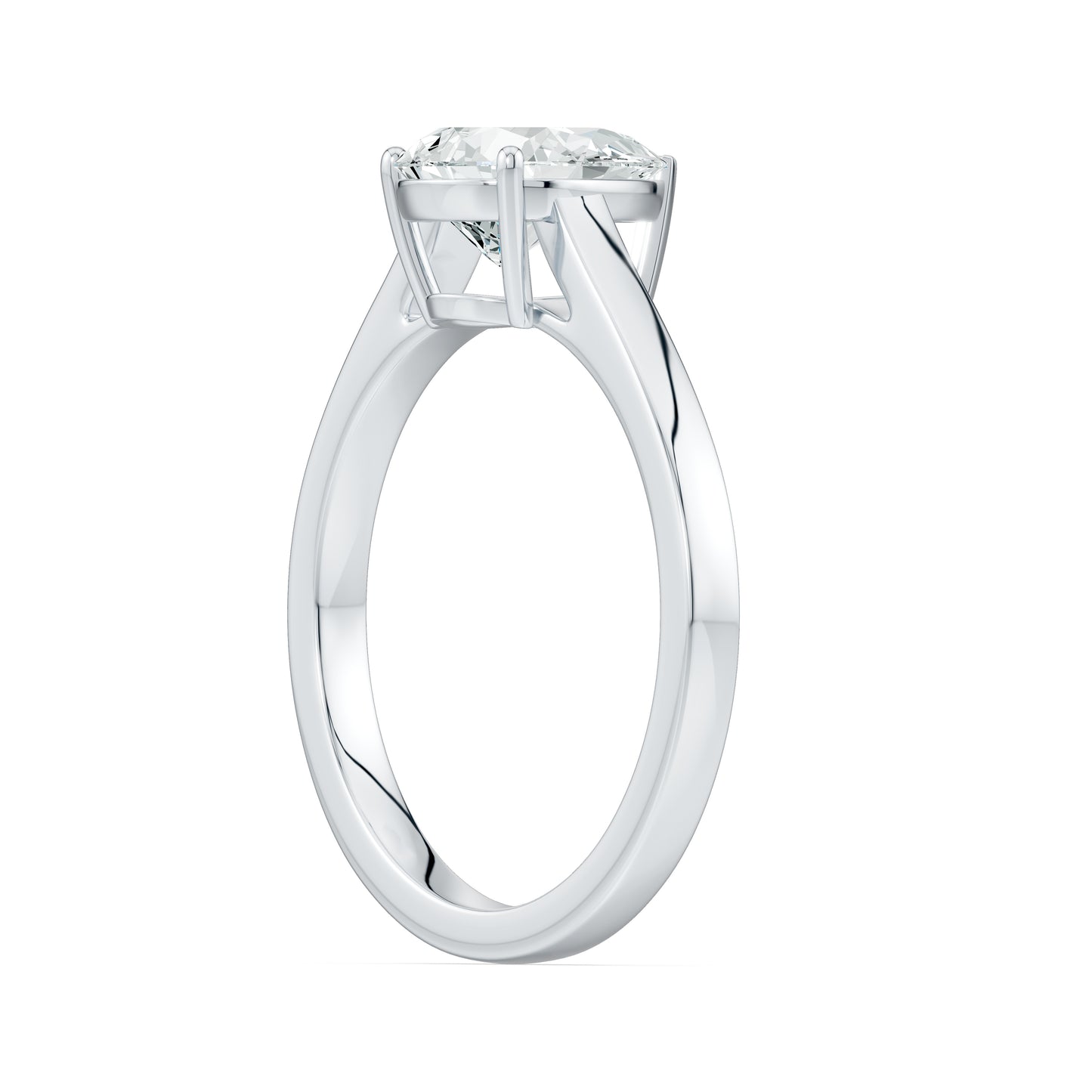 Pear Cut Moissanite Solitaire Engagement Ring