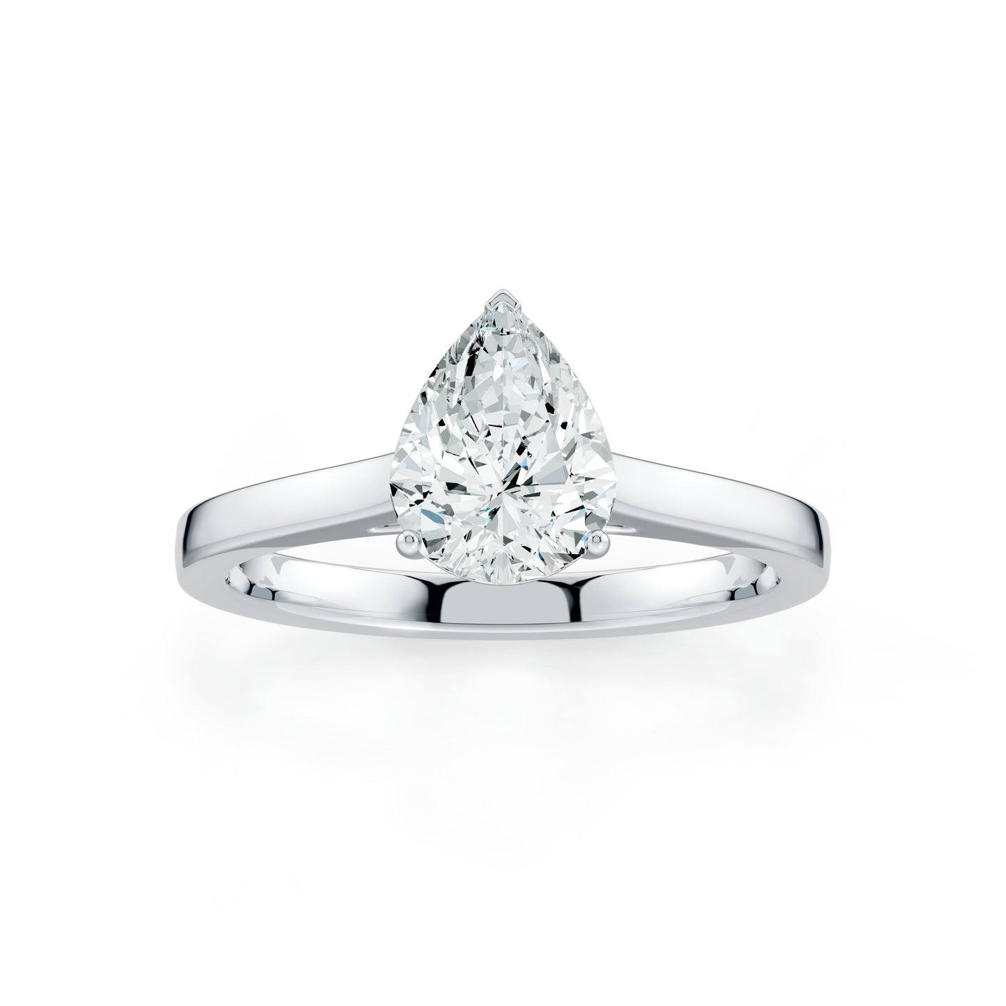 Pear Cut Moissanite Solitaire Engagement Ring