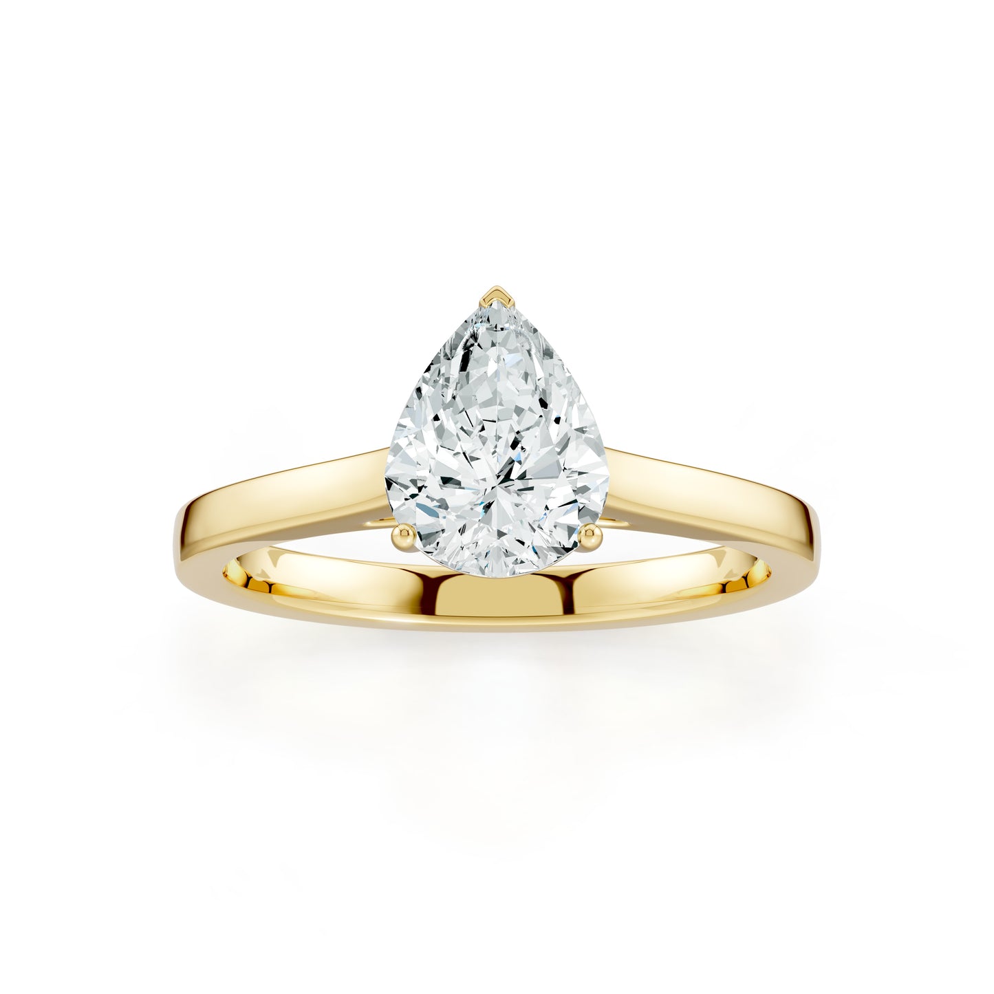 Pear Cut Moissanite Solitaire Engagement Ring