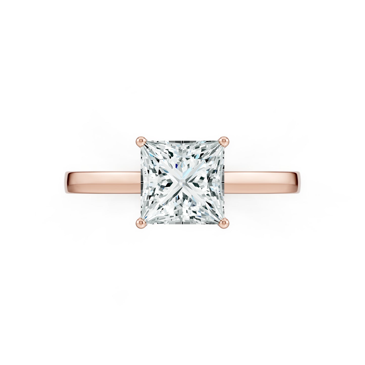 Princess Cut Moissanite Solitaire Engagement Ring