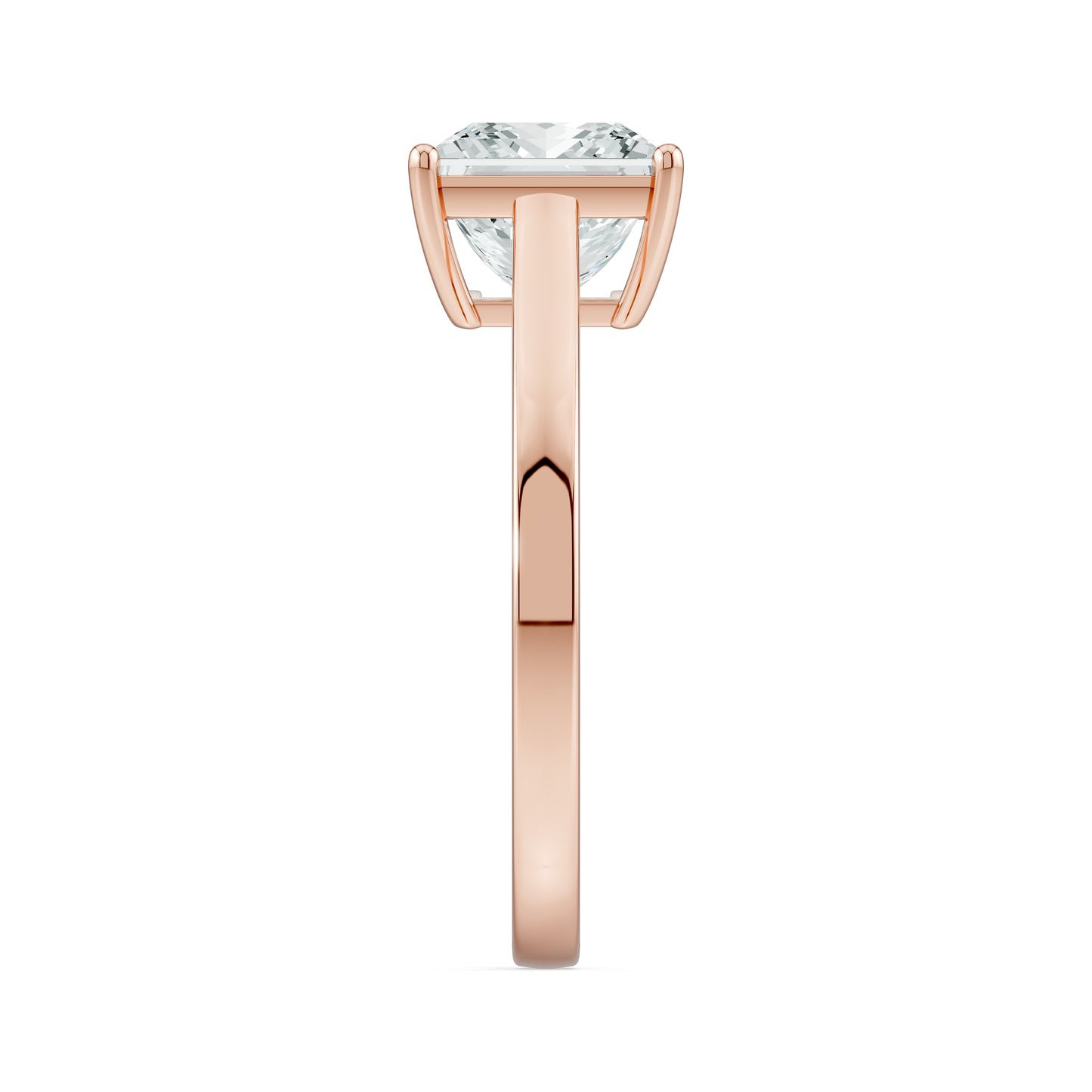Princess Cut Moissanite Solitaire Engagement Ring