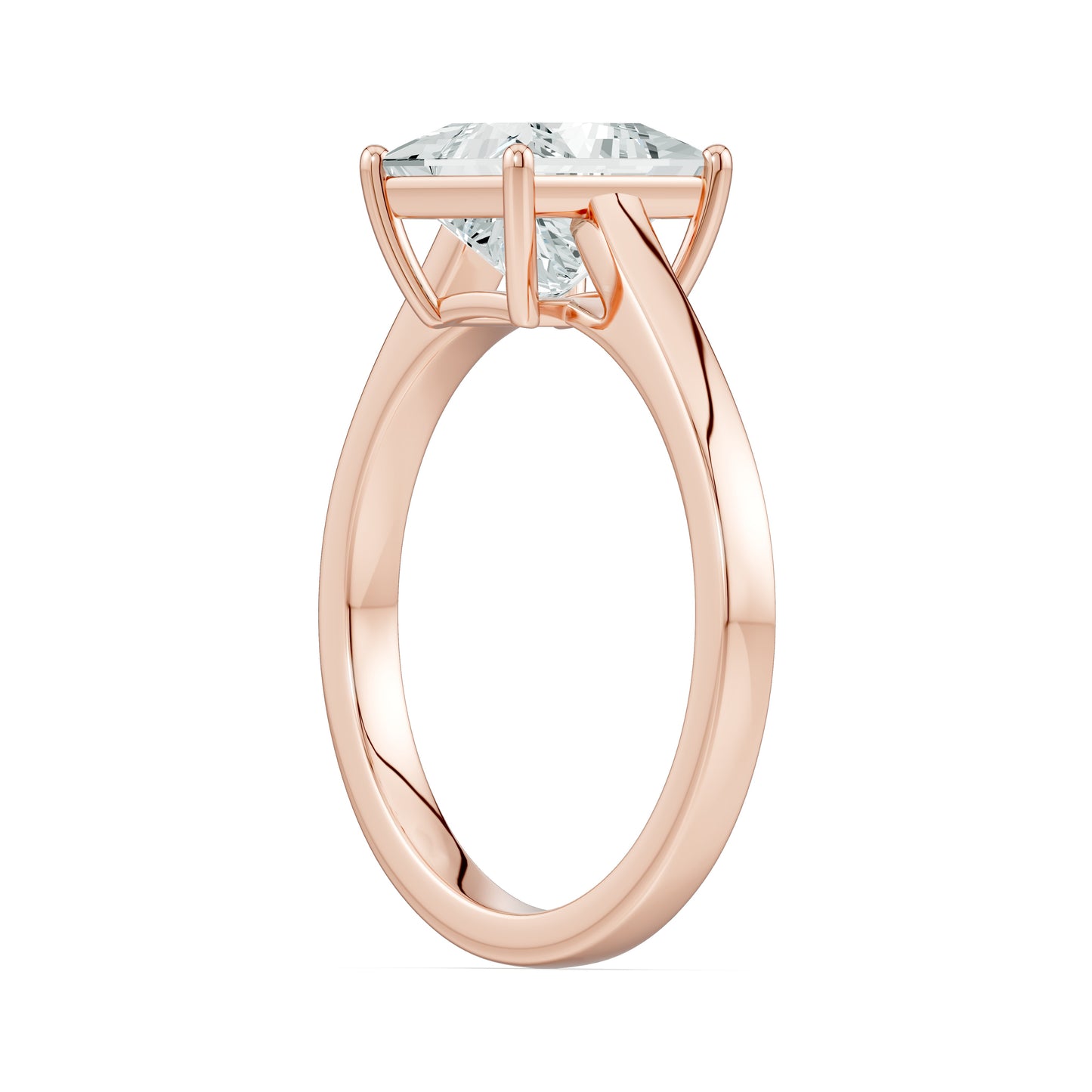 Princess Cut Moissanite Solitaire Engagement Ring