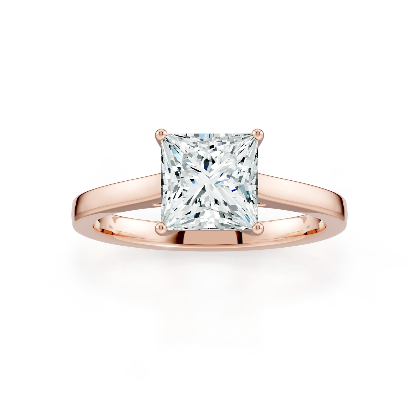 Princess Cut Moissanite Solitaire Engagement Ring