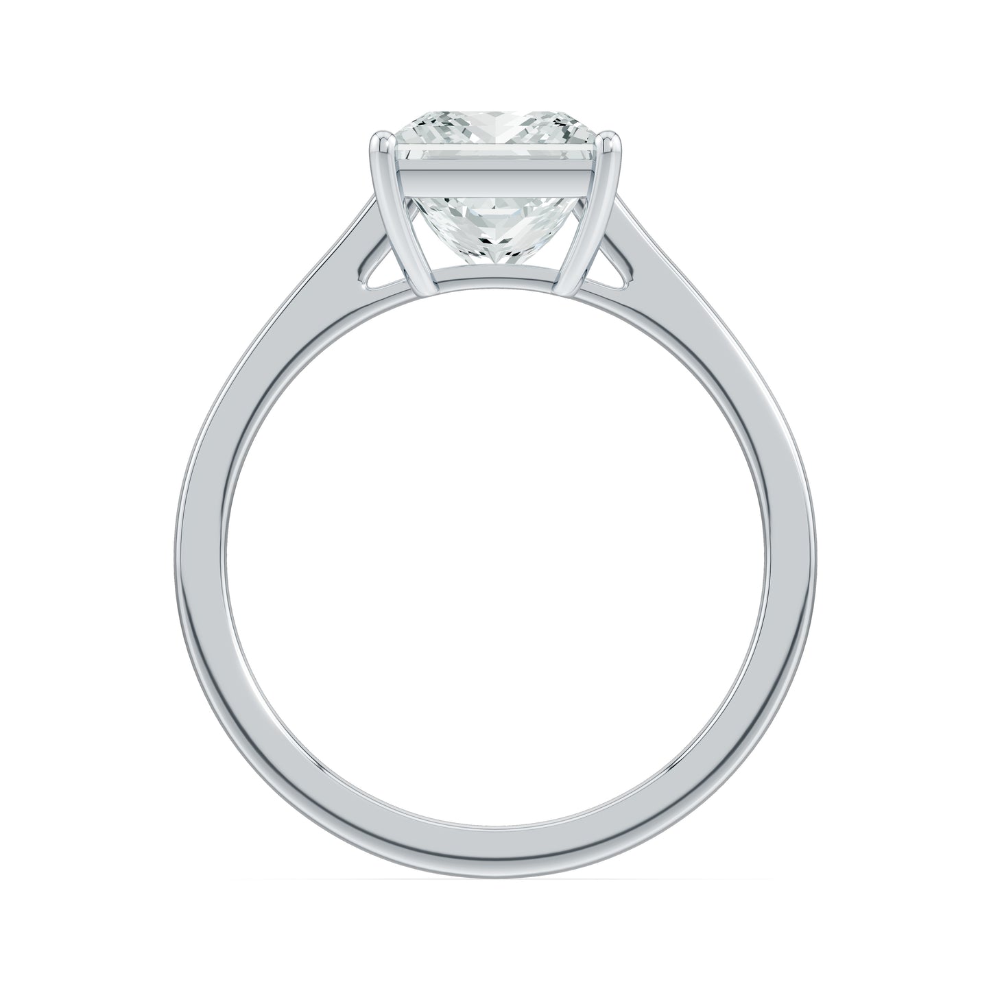 Princess Cut Moissanite Solitaire Engagement Ring