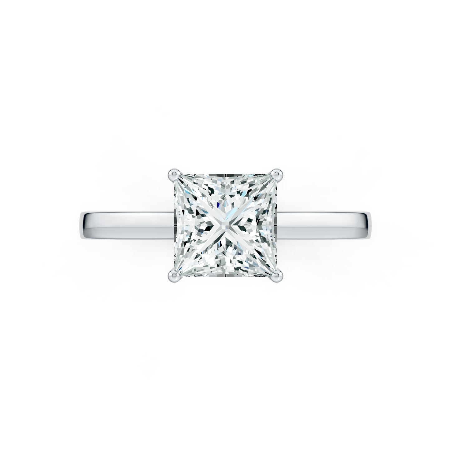 Princess Cut Moissanite Solitaire Engagement Ring